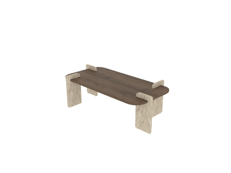 Tavolino in legno "Leapiri" - 120 x 60 x 35 cm - Marrone