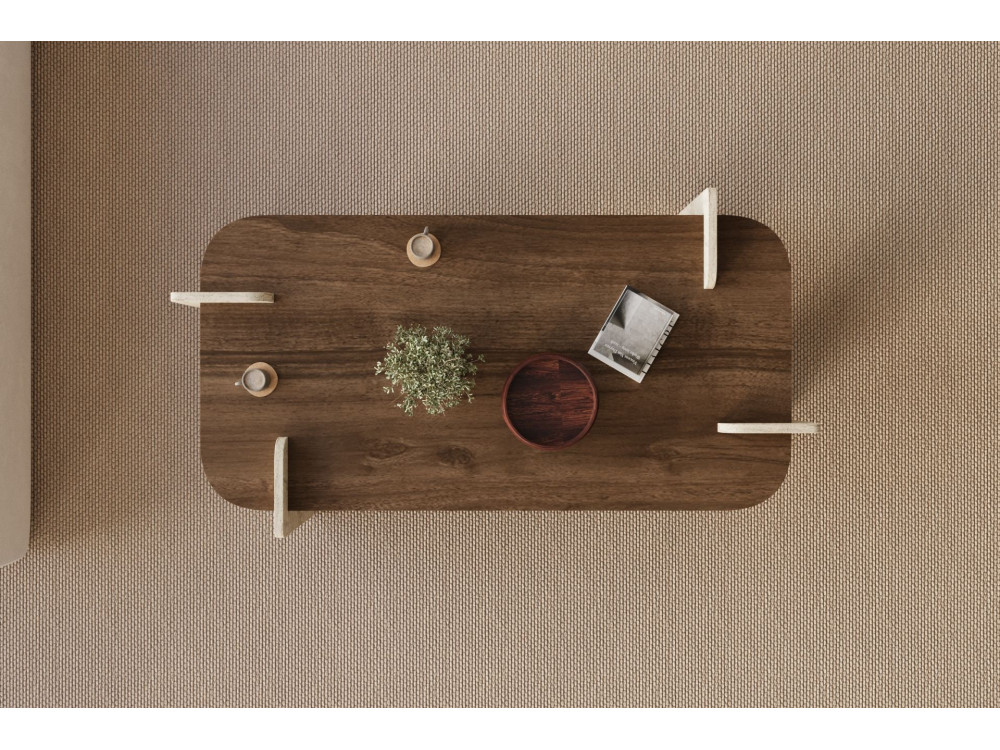 Tavolino in legno "Leapiri" - 120 x 60 x 35 cm - Marrone
