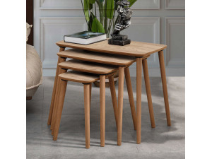 Tavolo nido in legno "Luci" 4 pezzi 70 x 40 x 55 cm - Rovere 2