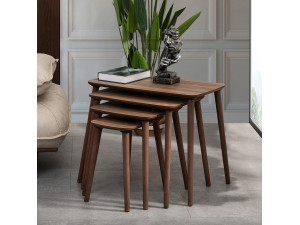 Tavolo nido in legno "Luci" 4 pezzi 70 x 40 x 55 cm - Noce 2