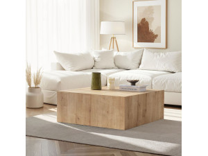 Tavolino "Prizma" in MDF - 90 x 90 x 35 cm - Rovere Zaffiro 2