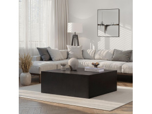 Tavolino "Prizma" in MDF - 90 x 90 x 35 cm - Legno nero 2
