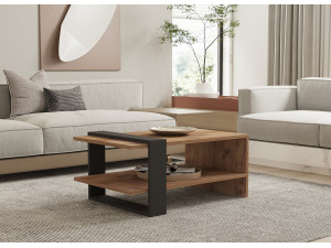 Tavolino in legno "Ova" - 80 x 55 x 35 cm - Marrone 2