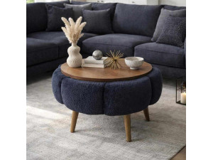 Tavolino in legno Papatya 60" - 60 x 60 x 44 cm - Grigio antracite 2