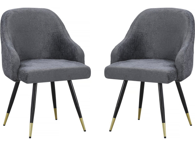 Set di 2 sedie in tessuto "Harmony" - 54 x 57 x 90 cm - Grigio
