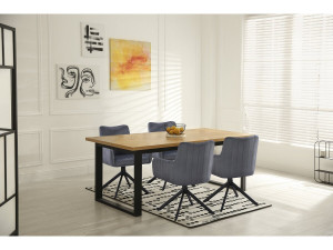Set di 2 sedie in tessuto "Pharell" - 60 x 61 x 91 cm - Grigio 2