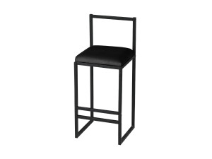 Sgabello da bar in metallo "Nordic" 35 x 35 x 84 cm - Nero