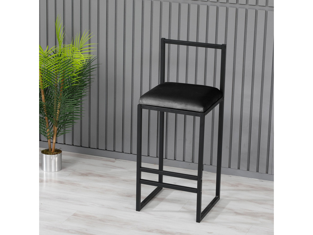 Sgabello da bar in metallo "Nordic" 35 x 35 x 84 cm - Nero