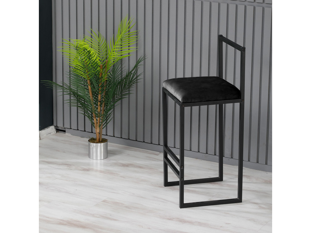 Sgabello da bar in metallo "Nordic" 35 x 35 x 84 cm - Nero