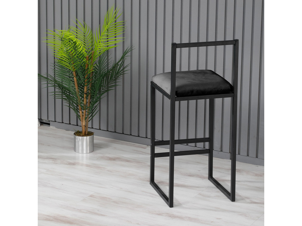 Sgabello da bar in metallo "Nordic" 35 x 35 x 84 cm - Nero
