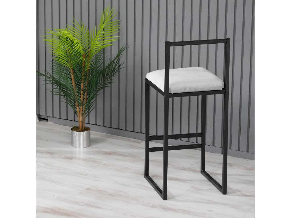 Sgabello da bar in metallo "Nordic" 35 x 35 x 84 cm - Crema