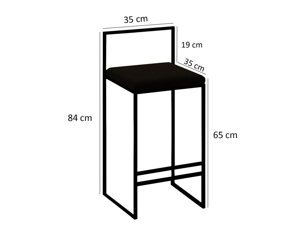 Sgabello da bar in metallo "Nordic" 35 x 35 x 84 cm - Crema