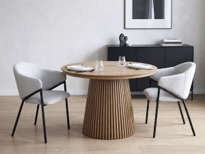 Set di 2 sedie da pranzo "Auralis" in tessuto e metallo - Grigio chiaro 2