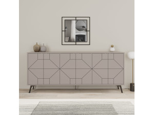 Credenza in legno "Dune" - 184 x 35 x 77 cm - Marrone moka chiaro 2
