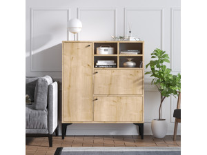 Credenza in legno "Ewa" - 100 x 35 x 125 cm - Rovere Zaffiro 2