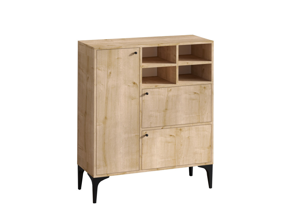 Credenza in legno "Ewa" - 100 x 35 x 125 cm - Rovere Zaffiro
