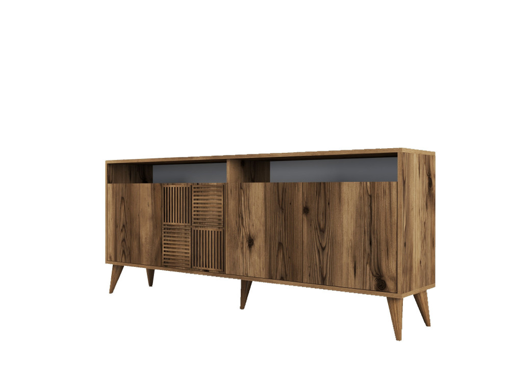 Buffet in legno "Milano" - 180 x 35 x 78 cm - Noyer