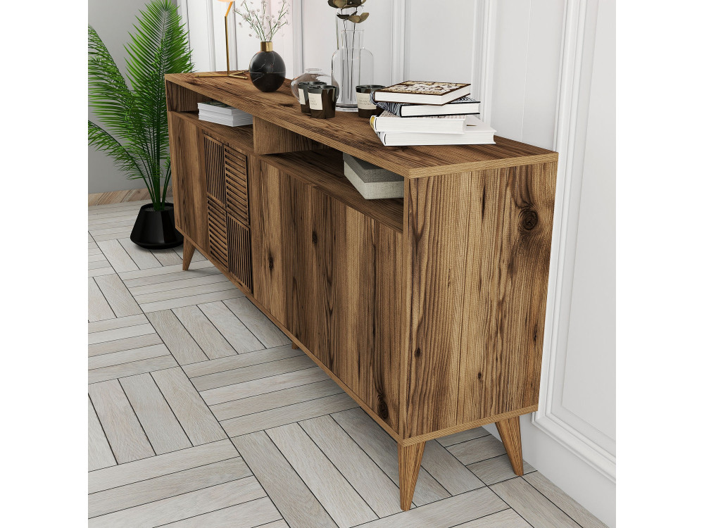 Buffet in legno "Milano" - 180 x 35 x 78 cm - Noyer