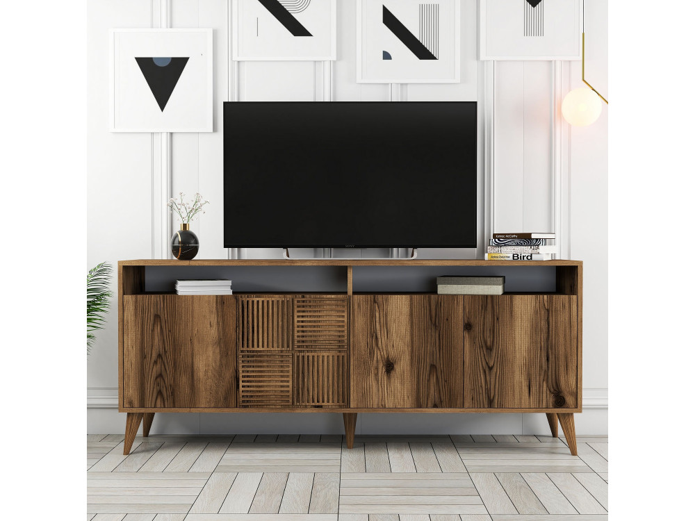Buffet in legno "Milano" - 180 x 35 x 78 cm - Noyer