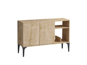 Credenza in legno "Oscar" - 120 x 40 x 80 cm - Rovere nero zaffiro