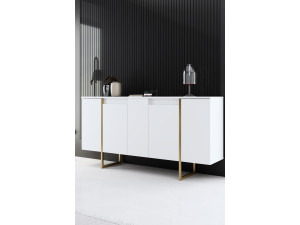 Credenza in legno "Luxury" - 160 x 35 x 80 cm - Oro bianco 2