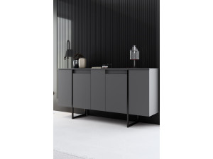 Credenza "Luxe" in legno - 160 x 35 x 80 cm - Grigio antracite 2