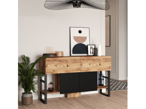 Credenza in legno "Mel" - 140 x 43 x 84 cm - Beige 2