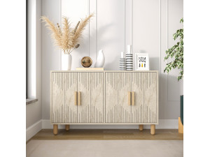 Credenza in legno "Roger" - 120 x 30 x 74 cm - Travertino 2