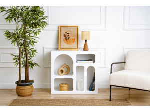 Credenza in legno "Lessa" - 80 x 37 x 74 cm - Bianco 2