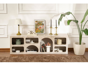 Credenza in legno "Ferlis" - 160 x 40 x 51 cm - Travertino 2
