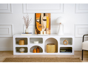 Credenza in legno "Ferlis" - 160 x 40 x 51 cm - Bianco 2