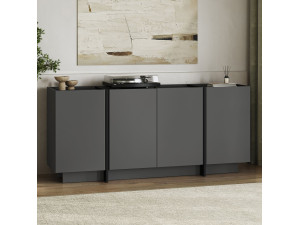 Credenza in legno "Dorma" - 180 x 45 x 80 cm - Antracite / Nero 2