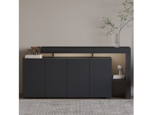 Credenza in legno "Beliz" - 170 x 35 x 80 cm - Antracite 2