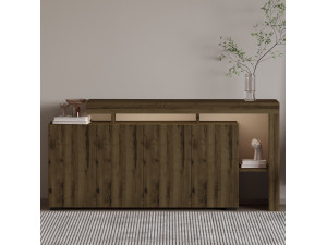 Credenza in legno "Beliz" - 170 x 35 x 80 cm - Noce antico 2