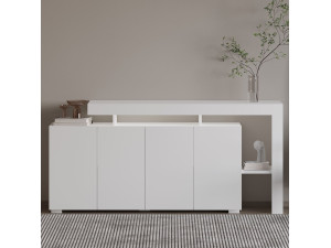 Credenza in legno "Beliz" - 170 x 35 x 80 cm - Bianco 2