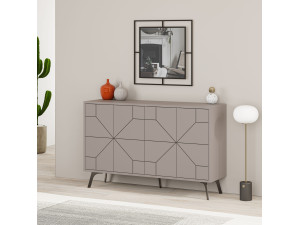 Credenza in legno "Dune" - 123 x 35 x 62 cm - Marrone moka chiaro 2