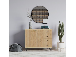 Credenza in legno "Waga" - 100 x 35 x 82 cm - Marrone 2