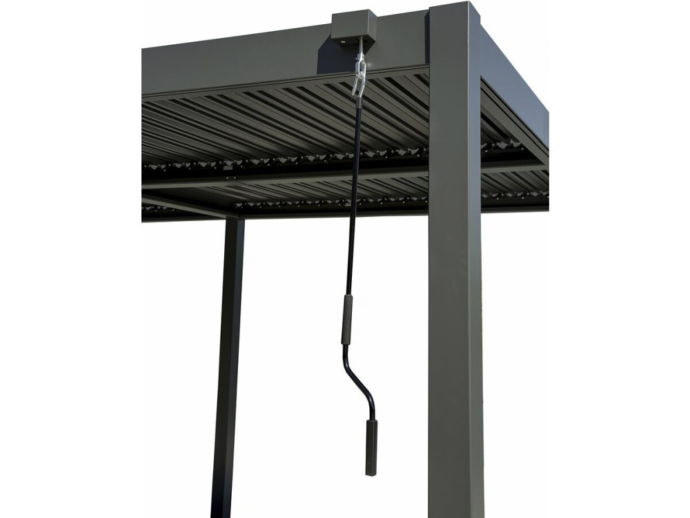 Pergola bioclimatica "Kensington" con tenda in alluminio - 3 x 5 m - Grigio