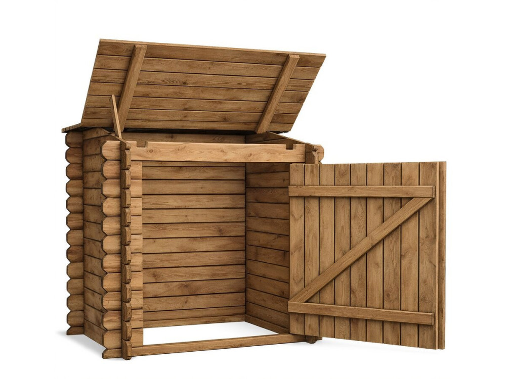 Cassa filtro in legno trattato "Keny" per piscina - 120 x 95 x 113 cm