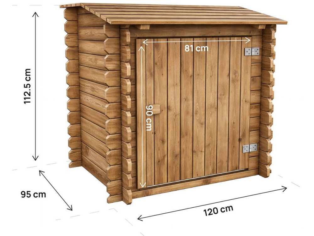Cassa filtro in legno trattato "Keny" per piscina - 120 x 95 x 113 cm