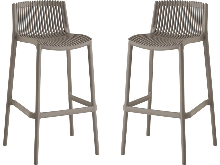 Set di 2 seggioloni impilabili in plastica "Néora" - Taupe