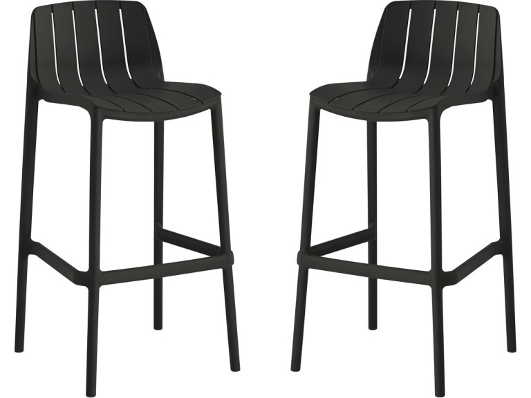 Set di 2 seggioloni da giardino impilabili "Vaena" - Nero