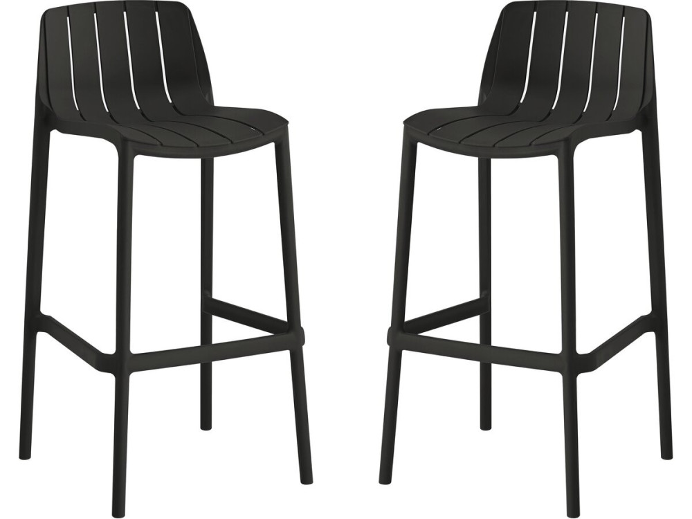 Set di 2 seggioloni da giardino impilabili "Vaena" - Nero