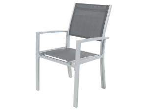 Poltrona da giardino "Tropic" in alluminio/textilene - Phoenix - Grigio scuro - Set da 2 2