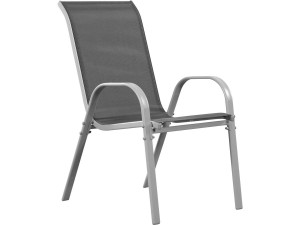 Sedie da giardino textilene "Cordoba" -Phoenix-Grigio scuro/Argentato-Set di 4 2