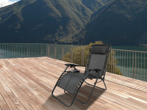 Sedia da giardino reclinabile a gravità zero "Sintra" - Nero 2