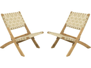 Set di 2 sedie da giardino in legno Hanoi - Beige