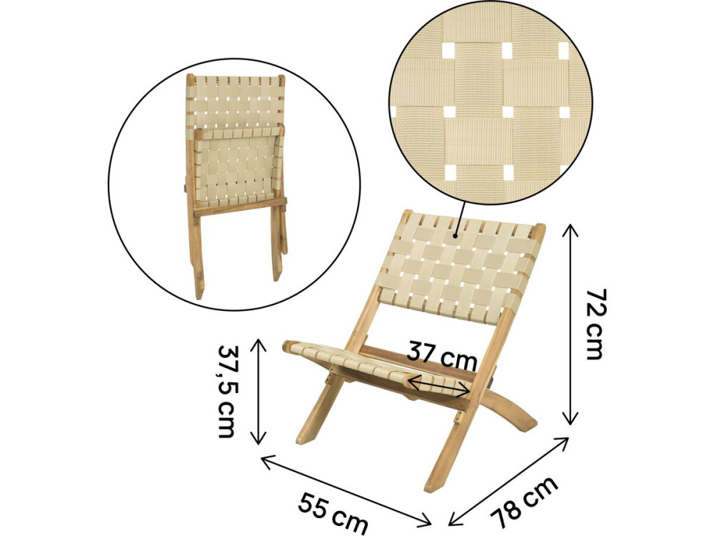 Set di 2 sedie da giardino in legno Hanoi - Beige