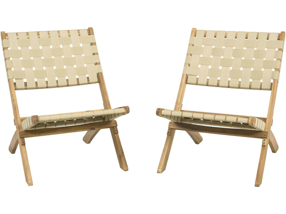 Set di 2 sedie da giardino in legno Hanoi - Beige