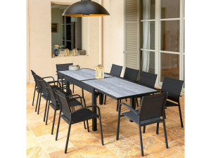 Tavolo da giardino allungabile in alluminio "Lagos" - 200/320 x 105 x 76 cm - Grigio 2